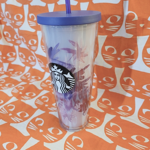 STARBUCKS 2017 PURPLE FLORAL SPRING Venti tumbler New unused! Rare - Picture 4 of 11